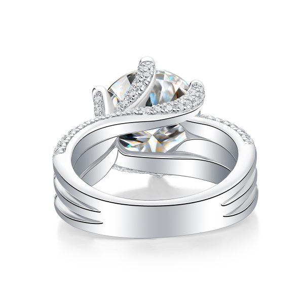 Luxury Fashion Large Diamond Ring Moissanite Silver Ring - Image 3