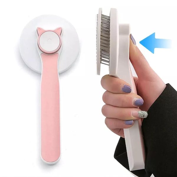 Cat Grooming Brush, Self Cleaning Slicker Brushes For Dogs Pet Hair Removal Comb Stainless Steel Needle Cat Brush Self Cleaning For Cats Dogs Hair Remover Scraper Pet Grooming Tool - Image 7