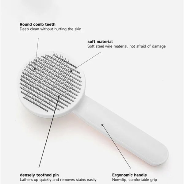Cat Grooming Brush, Self Cleaning Slicker Brushes For Dogs Pet Hair Removal Comb Stainless Steel Needle Cat Brush Self Cleaning For Cats Dogs Hair Remover Scraper Pet Grooming Tool - Image 9