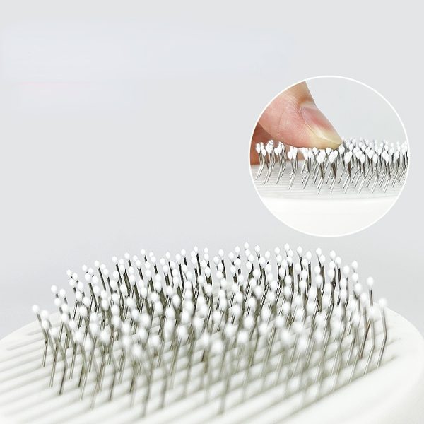 Cat Grooming Brush, Self Cleaning Slicker Brushes For Dogs Pet Hair Removal Comb Stainless Steel Needle Cat Brush Self Cleaning For Cats Dogs Hair Remover Scraper Pet Grooming Tool - Image 4