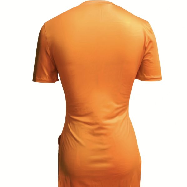 Women's Printed Round Neck Slit Fashion Top And Shorts Set - Image 3