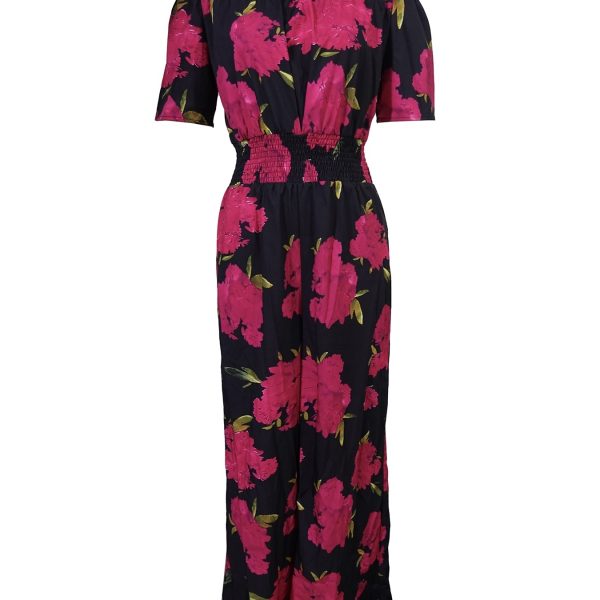 Ladies' One Shoulder Floral Print Waist Cinching Off Shoulder Sexy Fashion Jumpsuit - Image 2