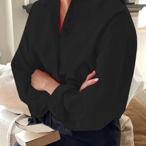 Simple Casual Long Sleeve Solid Color Shirt With Pocket
