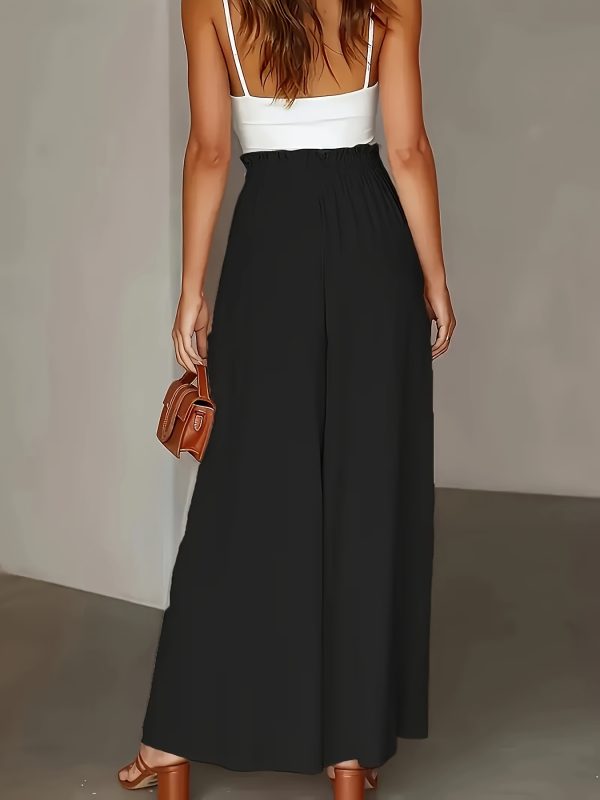 Ladies Plus Size Casual Pants Elastic Waist Wide-leg Pants - Image 9
