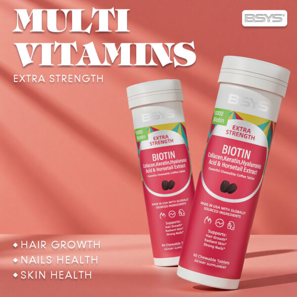 BSYS Coffee-flavored Biotin Chews Hair That Grows  Nails That Shine These Tasty Supplements Taste Like Your Favorite Brew No Chalky Mess Just Glow From The Inside Out HairGoals  CoffeeLo - Image 5